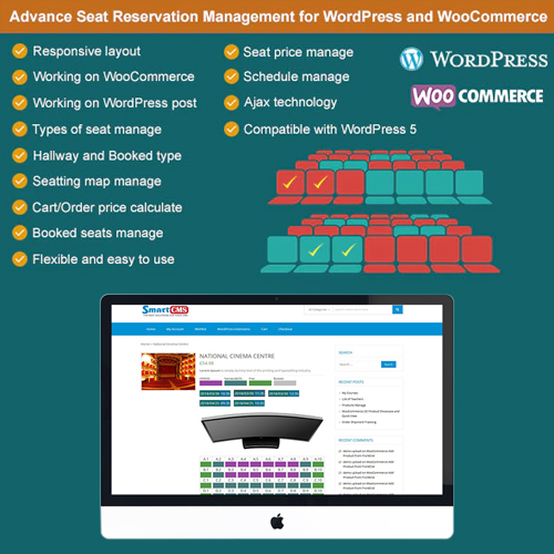 advance seat reservation management for woocommerce - WordPress and WooCommerce themes and plugins, available under GPL license starting from $5 -
