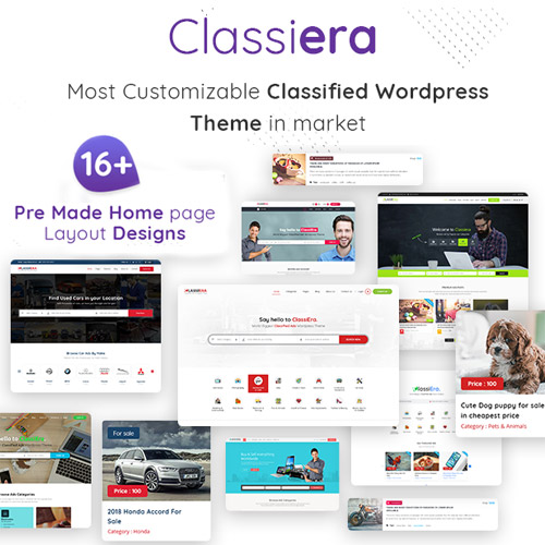 classiera classified ads wordpress theme - WordPress and WooCommerce themes and plugins, available under GPL license starting from $5 -