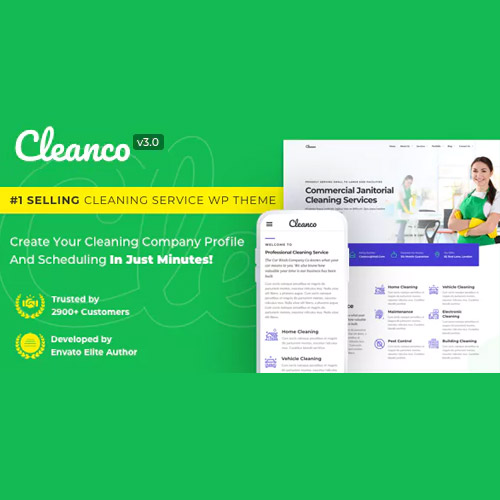 Cleanco Cleaning Service Company WordPress Theme WP Starter Pack