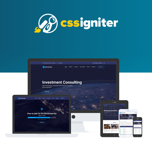 css igniter blockchain wordpress theme - WordPress and WooCommerce themes and plugins, available under GPL license starting from $5 -