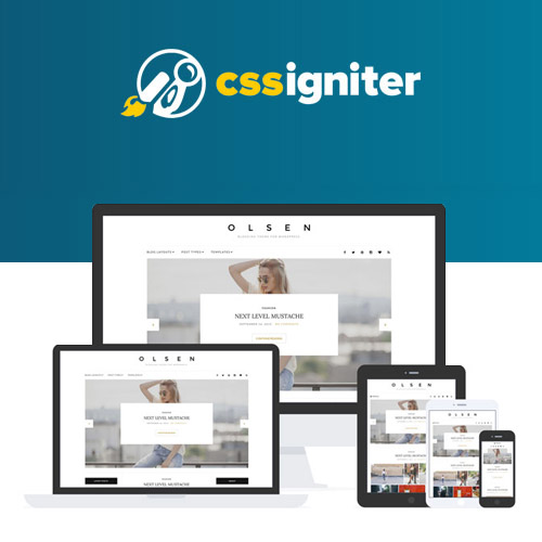 css igniter olsen wordpress theme - WordPress and WooCommerce themes and plugins, available under GPL license starting from $5 -