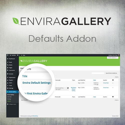 Envira Gallery – Defaults Addon