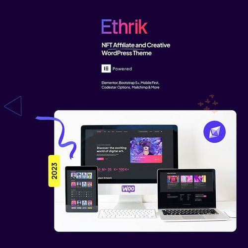 Ethrik – Creative & NFT Affiliate WordPress Theme