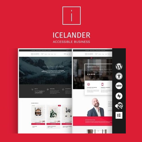 Icelander – Accessible Business Portfolio & WooCommerce WordPress Theme