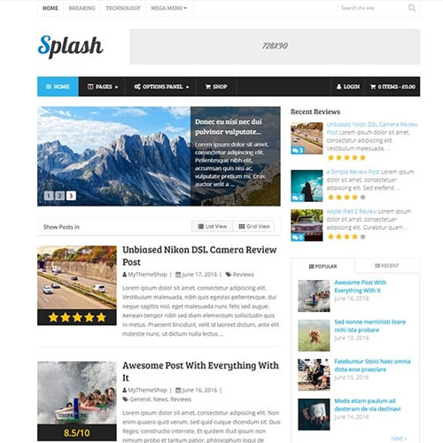 mythemeshop splash wordpress theme - WordPress and WooCommerce themes and plugins, available under GPL license starting from $5 -