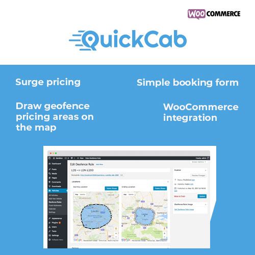 quickcab woocommerce taxi booking plugin - Cart -