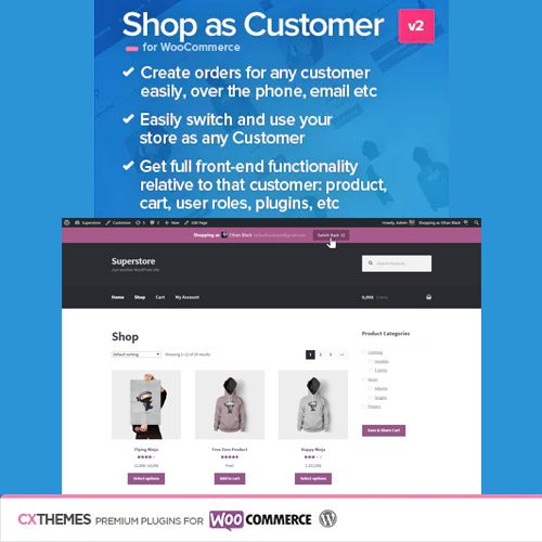 shop as customer for woocommerce - WordPress and WooCommerce themes and plugins, available under GPL license starting from $5 -