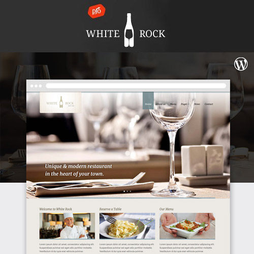 white rock restaurant winery theme - WordPress and WooCommerce themes and plugins, available under GPL license starting from $5 -