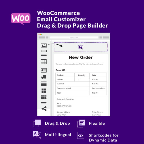 woocommerce email customizer with drag and drop email builder - Cart -