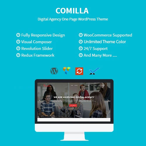 Comilla – Digital Agency One Page WordPress Theme