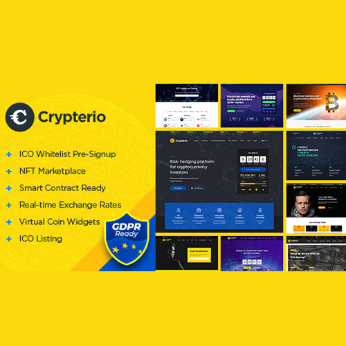 Crypterio – NFT and Crypto Landing Page WordPress Theme