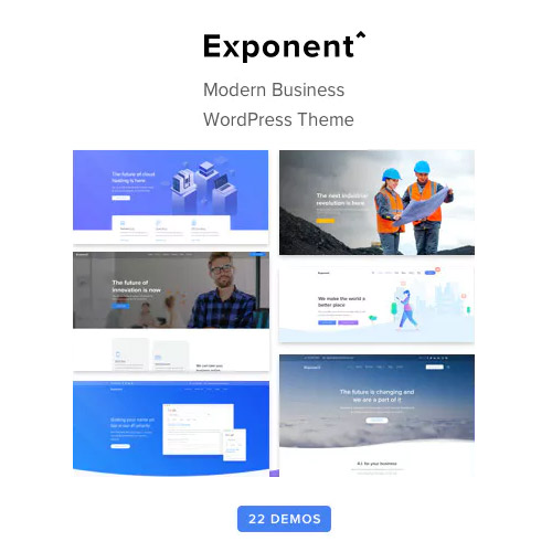 exponent modern multi purpose business wordpress theme - WordPress and WooCommerce themes and plugins, available under GPL license starting from $5 -
